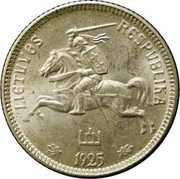 Lithuania Litas 1925 KM# 76 Republic LIETUVOS RESPUBLIKA 1925 coin obverse Lithuania Litas 1925 KM# 76 Republic LIETUVOS RESPUBLIKA 1925 coin obverse