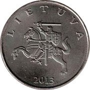 Lithuania Litas 2013 In sets only KM# 111 Reform Coinage LIETUVA 2008 coin obverse Lithuania Litas 2013 In sets only KM# 111 Reform Coinage LIETUVA 2008 coin obverse