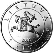 Lithuania Litas 600th anniversary Battle of Grunwald 2010 KM# 172 LIETUVA LMK 2010 1 LITAS coin obverse Lithuania Litas 600th anniversary Battle of Grunwald 2010 KM# 172 LIETUVA LMK 2010 1 LITAS coin obverse