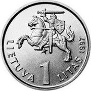 Lithuania Litas 75th Anniversary - Bank of Lithuania 1997 KM# 109 LIETUVA 1 LITAS 1997 coin obverse Lithuania Litas 75th Anniversary - Bank of Lithuania 1997 KM# 109 LIETUVA 1 LITAS 1997 coin obverse