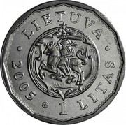 Lithuania Litas Reconstruction of Royal Palace 2005 KM# 142 LIETUVA • 2005 1 LITAS • coin obverse Lithuania Litas Reconstruction of Royal Palace 2005 KM# 142 LIETUVA • 2005 1 LITAS • coin obverse