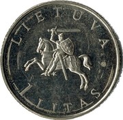 Lithuania Litas Vilnius - European Culture Capital 2009 KM# 162 LIETUVA 1 LITAS LMK coin obverse Lithuania Litas Vilnius - European Culture Capital 2009 KM# 162 LIETUVA 1 LITAS LMK coin obverse