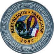 UK One Dollar French Republic 1998 REPUBLIQUE • FRANÇAISE 1997 coin reverse