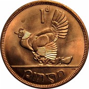 Ireland Penny 1968 Proof KM# 11 Republic 1D PINGIN PM coin reverse