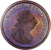 Ireland Penny George III 1805 Restrike. Proof KM# 148.2c GERGIUS III∙D:G∙REX. coin obverse Ireland Penny George III 1805 Restrike. Proof KM# 148.2c GERGIUS III∙D:G∙REX. coin obverse