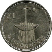 Ireland Punt Millennium 2000 KM# 31 £1 MILLENNIUM coin reverse Ireland Punt Millennium 2000 KM# 31 £1 MILLENNIUM coin reverse