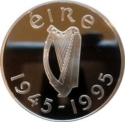 Ireland Punt United Nations 1995 Proof KM# 30 ÉIRE 1945-1995 coin obverse Ireland Punt United Nations 1995 Proof KM# 30 ÉIRE 1945-1995 coin obverse