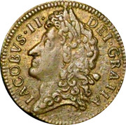 Ireland Shilling George II 1689 Proof, Aug KM# 94a MAG • BR • FRA • ET • HIB • REX • 1689 • XII J R AUG T coin obverse Ireland Shilling George II 1689 Proof, Aug KM# 94a MAG • BR • FRA • ET • HIB • REX • 1689 • XII J R AUG T coin obverse