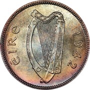 Ireland Shilling 1942 KM# 14 Republic ÉIRE 1940 coin obverse Ireland Shilling 1942 KM# 14 Republic ÉIRE 1940 coin obverse