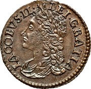 Ireland Sixpence James II Gun Money 1689 Jan KM# 93 IACOBVS ∙II∙ DEI∙GRATIA coin obverse Ireland Sixpence James II Gun Money 1689 Jan KM# 93 IACOBVS ∙II∙ DEI∙GRATIA coin obverse