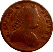 UK 1/2 Penny Britons Rule - George Sussex 1791  GEORGE SUSSEX coin obverse UK 1/2 Penny Britons Rule - George Sussex 1791  GEORGE SUSSEX coin obverse