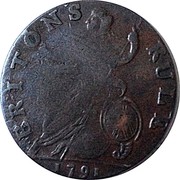 UK 1/2 Penny Britons rule - Guilelmus Shakespear 1791  BRITONS RULE 1791 coin reverse UK 1/2 Penny Britons rule - Guilelmus Shakespear 1791  BRITONS RULE 1791 coin reverse