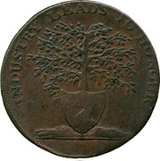 UK 1/2 Penny (Gloucestershire - Newent J. Morse) INDUSTRY LEADS TO HONOUR coin obverse UK 1/2 Penny (Gloucestershire - Newent J. Morse) INDUSTRY LEADS TO HONOUR coin obverse