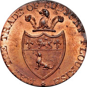 UK 1/2 Penny (Suffolk - Sudbury Goldsmiths) MAY THE TRADE OF SUDBURY FLOURISH coin obverse