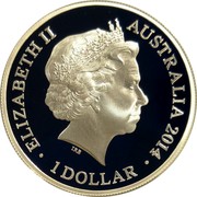 Australia 1 Dollar AIF Sail from Albany 2014 Proof ELIZABETH II AUSTRALIA 2014 1 DOLLAR coin obverse Australia 1 Dollar AIF Sail from Albany 2014 Proof ELIZABETH II AUSTRALIA 2014 1 DOLLAR coin obverse