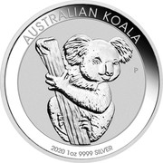 Australia 1 Dollar Australian Koala 2020 AUSTRALIAN KOALA 2020 1 OZ 9999 SILVER P coin reverse Australia 1 Dollar Australian Koala 2020 AUSTRALIAN KOALA 2020 1 OZ 9999 SILVER P coin reverse