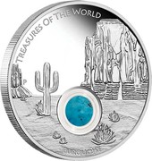 Australia 1 Dollar Turquoise 2015 P Proof TREASURES OF THE WORLD TURQUOISE coin reverse