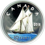 Canada 10 Cents Big Coin Series Bluenose (Colored) 2018  CANADA 2018 10 CENTS coin reverse Canada 10 Cents Big Coin Series Bluenose (Colored) 2018  CANADA 2018 10 CENTS coin reverse