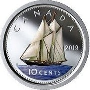 Canada 10 Cents Bluenose (colored) 2019 CANADA 10 CENTS 2019 coin reverse Canada 10 Cents Bluenose (colored) 2019 CANADA 10 CENTS 2019 coin reverse