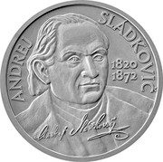 Slovakia 10 Euro 200th anniversary of the birth of Andrej Sladkovich 2020 ANDREJ SLÄDCOVIĊ 1820 1872 coin reverse Slovakia 10 Euro 200th anniversary of the birth of Andrej Sladkovich 2020 ANDREJ SLÄDCOVIĊ 1820 1872 coin reverse