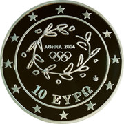 Greece 10 Euro Summer Olympics 2004 in Athens - Long Jump 2004 Proof KM# 194 ΑΘΗΝΑ 2004 10 ΕΥΡΩ coin obverse Greece 10 Euro Summer Olympics 2004 in Athens - Long Jump 2004 Proof KM# 194 ΑΘΗΝΑ 2004 10 ΕΥΡΩ coin obverse
