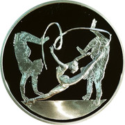 Greece 10 Euro Summer Olympics 2004 in Athens - Rhythmic gymnastics (2003) Proof KM# 199 coin reverse Greece 10 Euro Summer Olympics 2004 in Athens - Rhythmic gymnastics (2003) Proof KM# 199 coin reverse