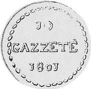 Greece 10 Gazettae 1801 KM# 5 Septinsular Republic 3 GΑΖΖΕΤΕ 1801 coin reverse Greece 10 Gazettae 1801 KM# 5 Septinsular Republic 3 GΑΖΖΕΤΕ 1801 coin reverse