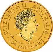 Australia 100 Dollars Super Pit 2019 P BU ELIZABETH II AUSTRALIA JC 100 DOLLARS coin obverse Australia 100 Dollars Super Pit 2019 P BU ELIZABETH II AUSTRALIA JC 100 DOLLARS coin obverse