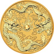 Australia 100 Dollars Double Dragon 2020  coin reverse Australia 100 Dollars Double Dragon 2020  coin reverse