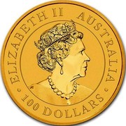 Australia 100 Dollars Hand of Faith 2020 P ELIZABETH II AUSTRALIA 100 DOLLARS coin obverse Australia 100 Dollars Hand of Faith 2020 P ELIZABETH II AUSTRALIA 100 DOLLARS coin obverse