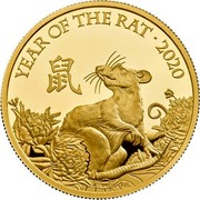 UK 100 Pounds Year of the Rat 2020 Proof YEAR OF THE RAT 2020 coin reverse UK 100 Pounds Year of the Rat 2020 Proof YEAR OF THE RAT 2020 coin reverse