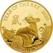 UK 1000 Pounds Year of the Rat 2020 Proof YEAR OF THE RAT 2020 coin reverse UK 1000 Pounds Year of the Rat 2020 Proof YEAR OF THE RAT 2020 coin reverse