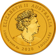 Australia 2 Dollars End of World War II 75th Anniversary 2020 P ELIZABETH II AUSTRALIA 1/2 GRAM 9999 AU 2020 2 DOLLARS coin obverse Australia 2 Dollars End of World War II 75th Anniversary 2020 P ELIZABETH II AUSTRALIA 1/2 GRAM 9999 AU 2020 2 DOLLARS coin obverse