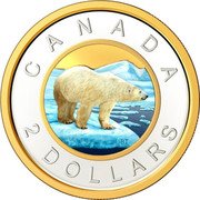 Canada 2 Dollars Polar Bear - 4th portrait (Colored) 2020 Proof CANADA BT 2 DOLLARS coin reverse Canada 2 Dollars Polar Bear - 4th portrait (Colored) 2020 Proof CANADA BT 2 DOLLARS coin reverse