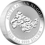 Australia 2 Dollars Welcome Stranger (Piedfort) 2020 P WELCOME STRANGER 1869 AUSTRALIAN NUGGET 2020 2OZ 9999 SILVER coin reverse Australia 2 Dollars Welcome Stranger (Piedfort) 2020 P WELCOME STRANGER 1869 AUSTRALIAN NUGGET 2020 2OZ 9999 SILVER coin reverse