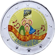 Estonia 2 Euro 150 anniversary of the Festival of the Song of Estonia (Coloured) 2019 2019 EESTI LAULUPIDU150 coin reverse Estonia 2 Euro 150 anniversary of the Festival of the Song of Estonia (Coloured) 2019 2019 EESTI LAULUPIDU150 coin reverse