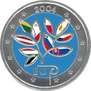 Finland 2 Euro Enlargement of the European Union (Coloured 3) 2004 2004 EU MM coin reverse Finland 2 Euro Enlargement of the European Union (Coloured 3) 2004 2004 EU MM coin reverse