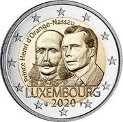 Luxembourg 2 Euro Grand Duke Henri and Prince Henry 2020 PRINCE HENRI D'ORANGE-NASSAU 1820 1879 LUXEMBOURG 2020 coin obverse