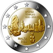 Malta 2 Euro (Skorba Temples) SKORBA TEMPLES 3600-2500 BC NGB MALTA 2020 coin obverse Malta 2 Euro (Skorba Temples) SKORBA TEMPLES 3600-2500 BC NGB MALTA 2020 coin obverse