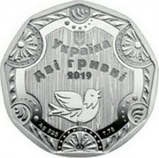 Ukraine 2 Hryvni The Bird 2019 УКРАЇНА ДВІ ГРИВНІ 2019 AG 925 7,78 coin obverse