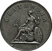 Greece 2 Oboli Britannia 1819 KM# 33 BRITANNIA coin reverse Greece 2 Oboli Britannia 1819 KM# 33 BRITANNIA coin reverse
