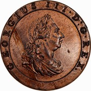 Australia 2 Pence (Proclamation coin - British Penny) GEORGIUS III D G REX coin obverse