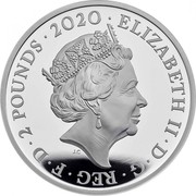 UK 2 Pounds Members of Queen 2020 Proof ELIZABETH II D G REG F D 2 POUNDS 2020 JC coin obverse UK 2 Pounds Members of Queen 2020 Proof ELIZABETH II D G REG F D 2 POUNDS 2020 JC coin obverse