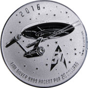 Canada 20 Dollars 50th Anniversary of Star Trek 2016 BU KM# 2147 2016 TM/MC & ©2016 CBS. FINE SILVER 9999 ARGENT PUR 20 DOLLARS coin reverse Canada 20 Dollars 50th Anniversary of Star Trek 2016 BU KM# 2147 2016 TM/MC & ©2016 CBS. FINE SILVER 9999 ARGENT PUR 20 DOLLARS coin reverse