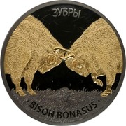 Belarus 20 Rubles European bisons 2012 Proof ЗУБРЫ BISON BONASUS coin reverse