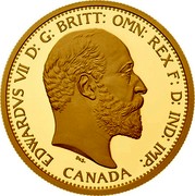 Canada 200 Dollars 110th Anniversary of the Royal Canadian Mint 2018 EDWARDVS VII D: G: BRITT: OMN: REX F: D: IND: IMP: CANADA coin obverse Canada 200 Dollars 110th Anniversary of the Royal Canadian Mint 2018 EDWARDVS VII D: G: BRITT: OMN: REX F: D: IND: IMP: CANADA coin obverse