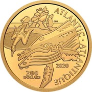 Canada 200 Dollars The Atlantic 2020 200 DOLLARS 2020; ATLANTIC • ATLANTIQUE coin reverse Canada 200 Dollars The Atlantic 2020 200 DOLLARS 2020; ATLANTIC • ATLANTIQUE coin reverse