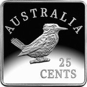 Australia 25 Cents (4th Portrait - Kookaburra 1920 Pattern) AUSTRALIA 25 CENTS coin reverse Australia 25 Cents (4th Portrait - Kookaburra 1920 Pattern) AUSTRALIA 25 CENTS coin reverse