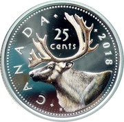 Canada 25 Cents Big Coin Series Caribou 2018  CANADA 25 CENTS 2019 H coin reverse Canada 25 Cents Big Coin Series Caribou 2018  CANADA 25 CENTS 2019 H coin reverse