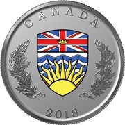 Canada 25 Cents Heraldic Emblems of Canada - British Columbia 2018 CANADA 2018 coin reverse Canada 25 Cents Heraldic Emblems of Canada - British Columbia 2018 CANADA 2018 coin reverse